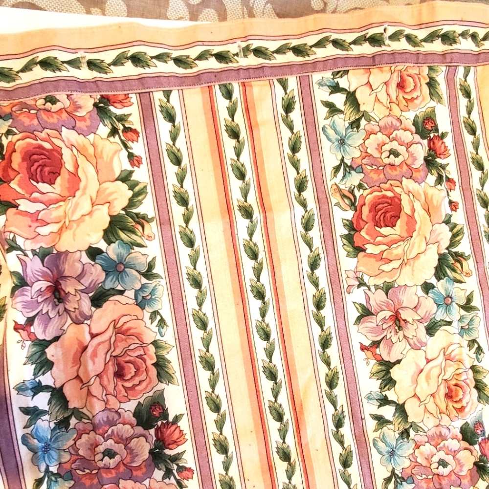 Shower Curtain Floral Peach Dupont Teflon Soil & Stain Repellent 66 1/2 …